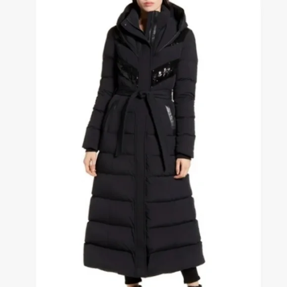 Mackage Adina Down Long Winter Coat With Sequins! Gorgeous!! Size Small Black - Picture 9 of 9